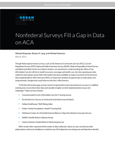 Nonfederal Surveys Fill a Gap in Data on ACA March 2015