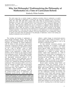 Why Not Philosophy? Problematizing the Philosophy of Kimberly White-Fredette