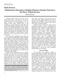 Book Review… Mathematics Education at Highly Effective Schools That Serve Eileen Murray