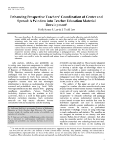 Enhancing Prospective Teachers’ Coordination of Center and