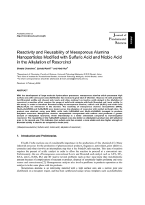 Reactivity and Reusability of Mesoporous Alumina