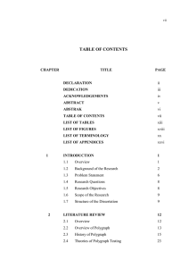 TABLE OF CONTENTS