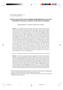 THE EVALUATION OF POLYMERS PERFORMANCE AS FLUID ISSHAM ISMAIL