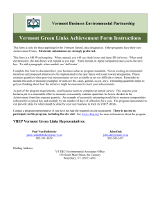 Vermont Green Links Achievement Form Instructions Vermont Business Environmental Partnership