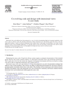 Co-evolving code and design with intensional views A case study Kim Mens