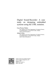 Digital Sound Recorder: A case study on designing embedded Ivan Porres Paltor