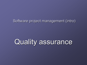 Quality assurance Software project management (intro)