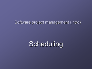Scheduling Software project management (intro)