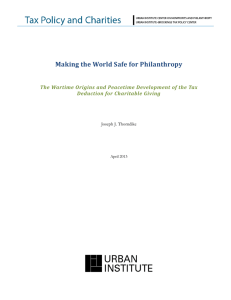 Making the World Safe for Philanthropy Deduction for Charitable Giving