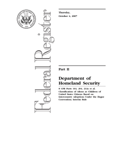 Department of Homeland Security Part II Thursday,