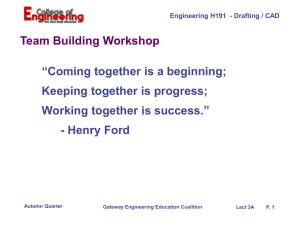 Team Building Workshop “Coming together is a beginning; Keeping together is progress;