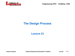 The Design Process Lecture 23 Engineering H191  - Drafting / CAD