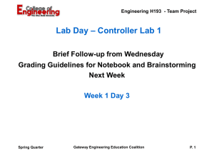 – Controller Lab 1 Lab Day Brief Follow-up from Wednesday