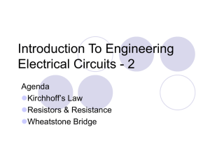 Introduction To Engineering Electrical Circuits - 2 Agenda Kirchhoff’s Law
