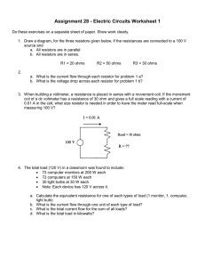Assignment 28 - Electric Circuits Worksheet 1