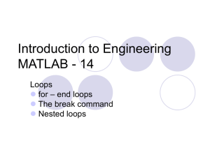Introduction to Engineering MATLAB - 14 Loops – end loops