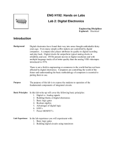 ENG H192: Hands on Labs Lab 2: Digital Electronics  Introduction
