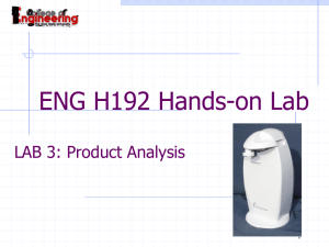 ENG H192 Hands-on Lab LAB 3: Product Analysis 1
