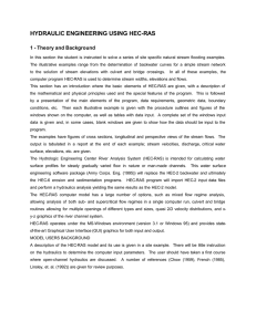 HYDRAULIC ENGINEERING USING HEC-RAS 1 - Theory and Background