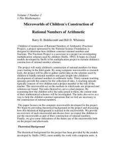 Microworlds of Children's Construction of Rational Numbers of Arithmetic The Mathematics