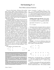 ± On Factoring 2  1