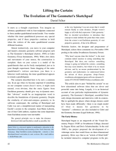 Lifting the Curtain: The Evolution of The Geometer's Sketchpad Daniel Scher
