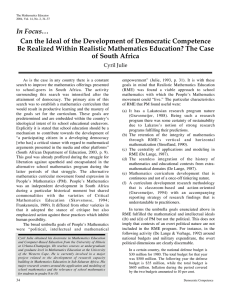 In Focus… Can the Ideal of the Development of Democratic Competence