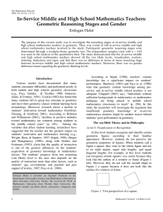 In-Service Middle and High School Mathematics Teachers: Erdogan Halat