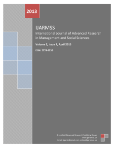 IJARMSS 2013 International Journal of Advanced Research