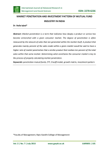 ISSN: 2278-6236 MARKET PENETRATION AND INVESTMENT PATTERN OF MUTUAL FUND