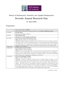 Seventh Annual Research Day School of Mathematics, Statistics and Applied Mathematics Programme
