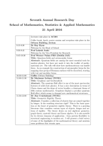 Seventh Annual Research Day School of Mathematics, Statistics &amp; Applied Mathematics