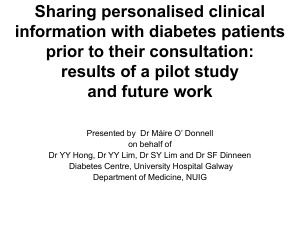 Sharing personalised clinical information with diabetes patients prior to their consultation: