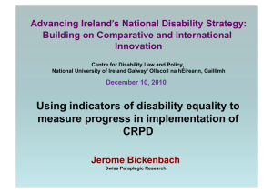 ’s National Disability Strategy: Advancing Ireland Building on Comparative and International Innovation