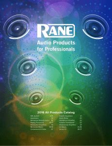 Audio Products for Professionals 2016 All Products Catalog