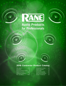 Audio Products for Professionals 2016 Contractor Product Catalog