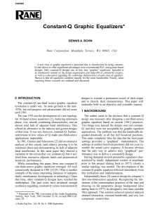 Constant-Q Graphic Equalizers* DENNIS A. BOHN