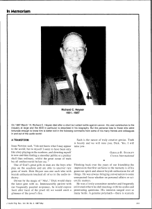 Memoriam In Richard C. Heyser 1931 -1987