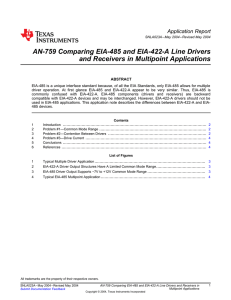 AN-759 Comparing EIA-485 and EIA-422-A Line Drivers Application Report