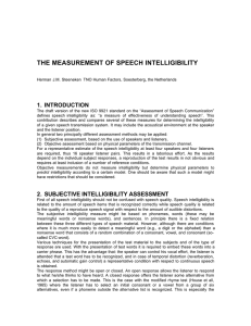 THE MEASUREMENT OF SPEECH INTELLIGIBILITY 1.  INTRODUCTION