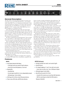 DATA SHEET AM1 AUTOMIXER General Description