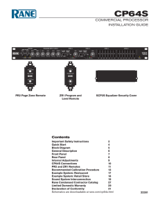 CP64S COMMERCIAL PROCESSOR INSTALLATION GUIDE Contents