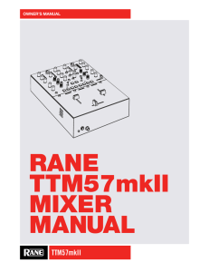 RANE TTM57mkII MIXER MANUAL