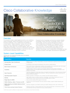 Cisco Collaborative Knowledge Overview. Data Sheet Bulletin