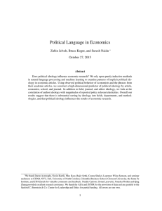 Political Language in Economics Zubin Jelveh, Bruce Kogut, and Suresh Naidu
