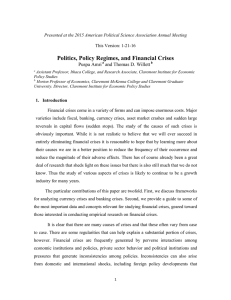 Politics, Policy Regimes, and Financial Crises  Puspa Amri and Thomas D. Willett