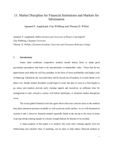 13. Market Discipline for Financial Institutions and Markets for Information