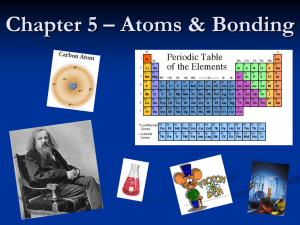 Chapter 5 – Atoms &amp; Bonding
