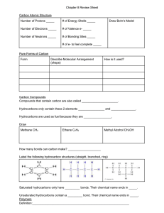 Chapter 8 Review Sheet  Carbon Atomic Structure Draw Bohr’s Model