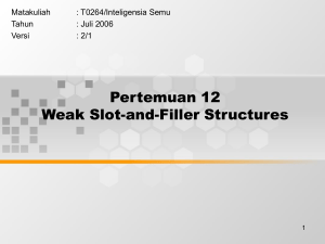 Pertemuan 12 Weak Slot-and-Filler Structures Matakuliah : T0264/Inteligensia Semu